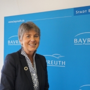 Oberbürgermeisterin Brigitte Merk-Erbe bei der Jahrespressekonferenz. Foto: Katharina Adler.