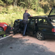 Unfall im Landkreis Bayreuth. Bei einem Zusammenstoß zweier Autos in Creußen starb ein 51-Jähriger. Foto: Raphael Weiß