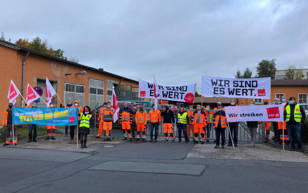 Die Bauhöfe in Pegnitz und Pottenstein haben am Donnerstag (8.10.2020) gestreikt. Foto: Katharina Adler