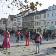 Aktivisten haben in Bayreuth gegen ein großes Bauprojekt und die Rodung des Dannenröder Forst demonstriert. Foto: dannibleibt_bt