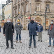 Die Umgestaltung der Fußgängerzone in Bayreuth ist abgeschlossen. Am Donnerstag (26.11.2020) hat Oberbürgermeister Thomas Ebersberger den letzten Bauabschnitt seiner Bestimmung übergeben. Foto: Andreas Harbach