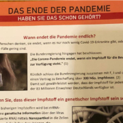 Solche Flyer werden aktuell in Bayreuth verteilt: Die CSU Bayreuth-Stadt warnt vor solchen Anti-Impf-Flyern. Foto: CSU Bayreuth-Stadt