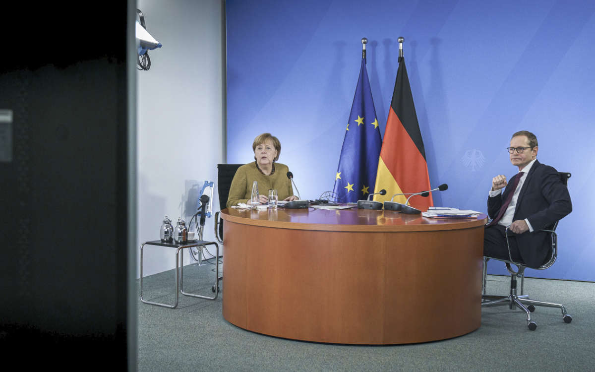 Bundeskanzlerin Angela Merkel verkündet die Ergebnisse der Ministerpräsidentenkonferenz. Archivfoto: Bundesregierung / Jesco Denzel
