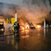 Am späten Donnerstagabend (4.3.2021) hat es in einem Golfclub in Bamberg gebrannt. Foto: News5/Merzbach