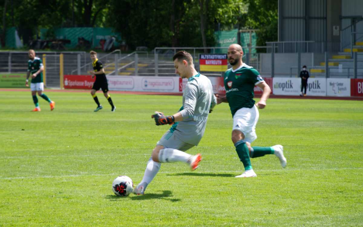 Die SpVgg Bayreuth spielte am 29. Mai 2021 gegen den FC Schweinfurt 05. Bild: Jürgen Lenkeit