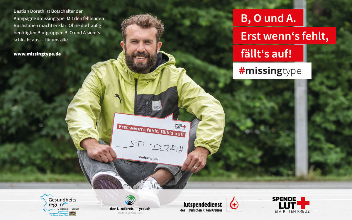 Bayreuth beteiligt sich an der Aktion #missingtype - und ruft zum Blutspenden auf. Foto: Landratsamt Bayreuth