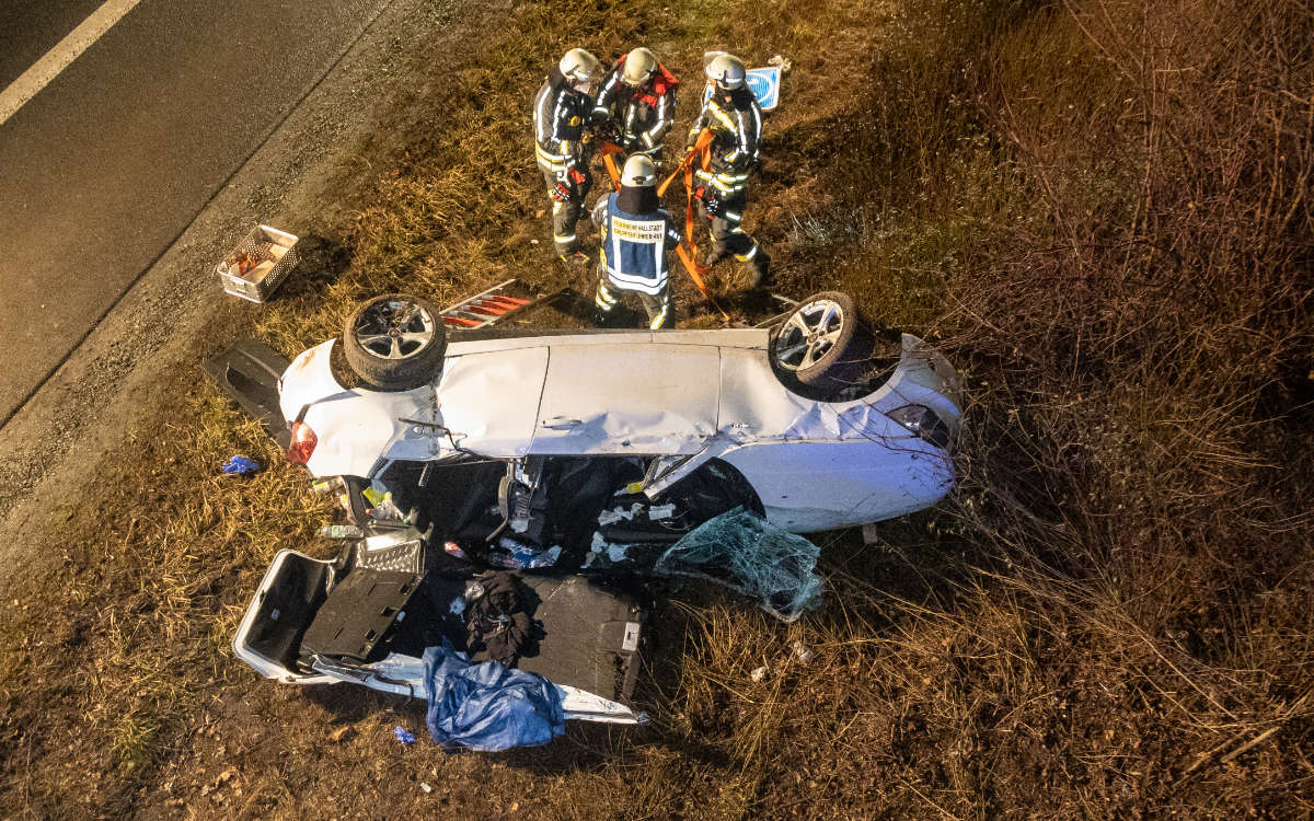 Schwerer Unfall auf der A70 im Landkreis Bamberg. Foto: News5 / Merzbach