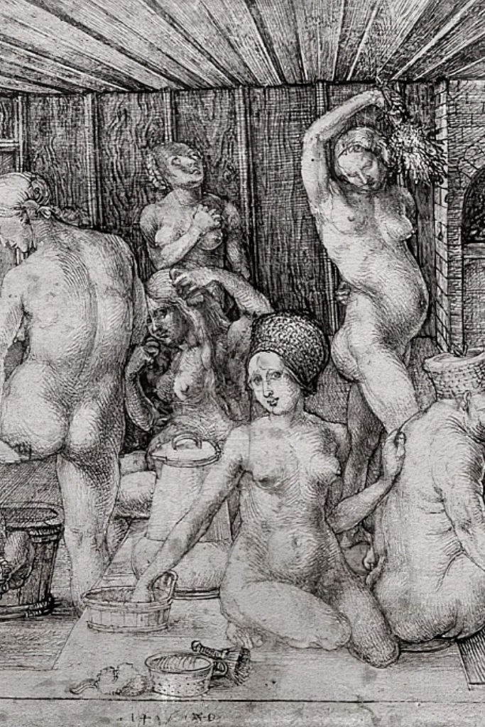 „Die Badestube“ Zeichnung von Albrecht Dürer, 1494. Foto: Stephan Müller