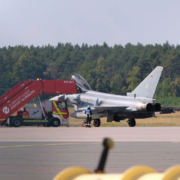 Im Juli 2018 musste bereits ein Eurofighter in Nürnberg landen. Archivbild: NEWS5/Grundmann