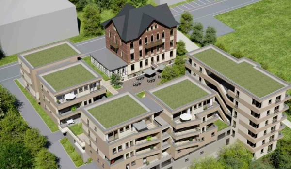 "Quartier Maintalblick" in Bad Berneck: So soll das Areal mittelfristig aussehen. Das alte Krankenhaus bleibt bestehen und wird um fünf Gebäude erweitert. Visualisierung: KS Immobilien Projekt