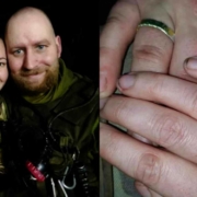 Valeria Karpylenko heiratet ihren Freund Andrij im Stahlwerk Mariupol. Drei Tage später ist er tot. Bild: Ukrainische Nationalgarde/Montage Redaktion