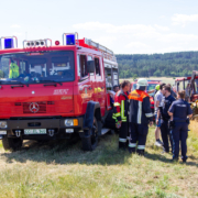 Am Sonntagnachmittag (03.07.2022) kam es auf einer landwirtschaftlichen Fläche in Meeder (Lkr. Coburg) zu einem Brand. Foto: NEWS5/Ittig