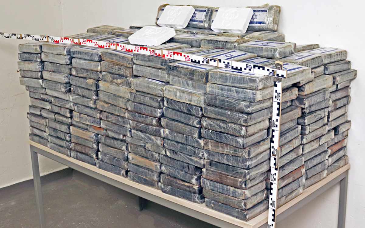 Das von der Polizei beschlagnahmte Kokain. Die 470 Kilo sind geschätzt 30 Millionen Euro wert. Foto: Polizeipräsidium Oberfranken