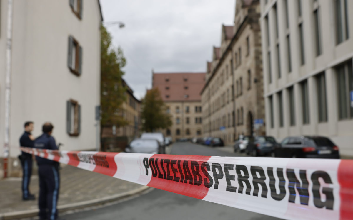 Im Justizpalast Nürnberg ging heute früh eine Bombendrohung ein. Bild: NEWS5/Oßwald.