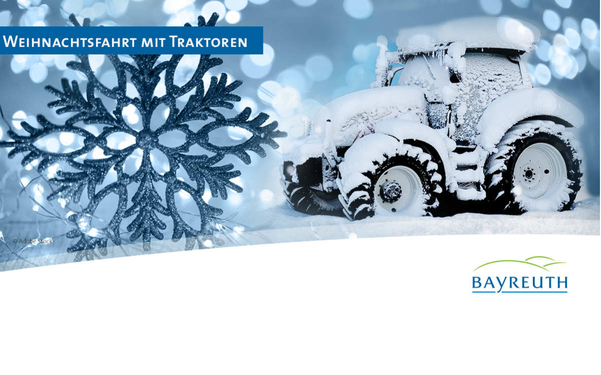 Am Samstag, dem 10. Dezember 2022, findet in Bayreuth eine Lichterfahrt mit Traktoren statt. Bild: Facebook/Stadt Bayreuth