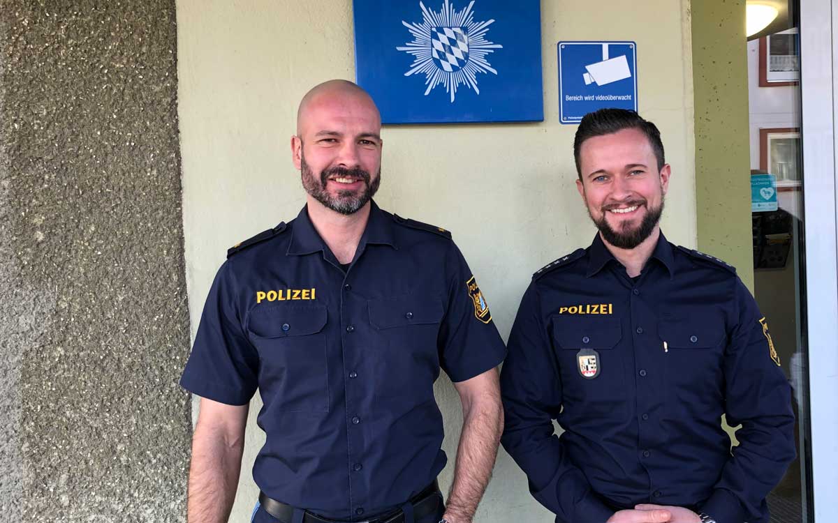 Polizeirat Benjamin Böhm (li.) und Polizeihauptkommissar Volker Püttner von der Polizeiinspektion Bayreuth-Stadt. Foto: Johannes Pittroff
