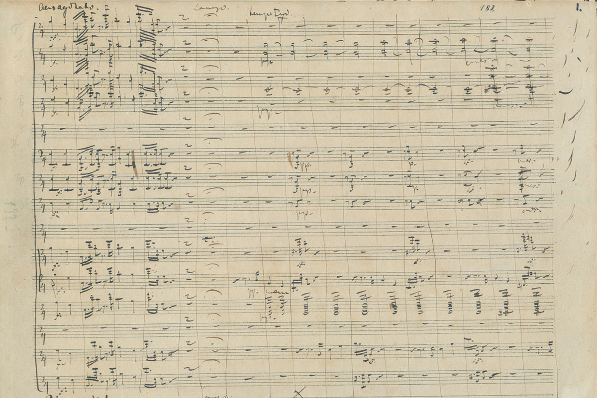 Orchesterwerk in e-Moll, Richard Wagner, 1830, erworben 1986 © Nationalarchiv der Richard-Wagner-Stiftung, Bayreuth