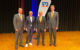 Von links: Jürgen Dünkel (Vorstand), Gregor Scheller (Präsident des Genossenschaftsverbands Bayern), Jürgen Handke (Vorstand) und Bernd Schnabel (Vorstand). Foto: VR Bank Bayreuth-Hof eG