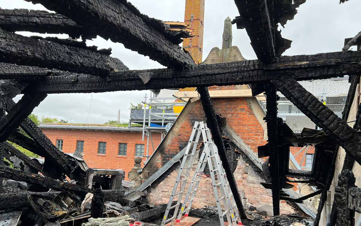 Die Bayreuther Sudpfanne nach dem Brand. Foto: bt-Redaktion