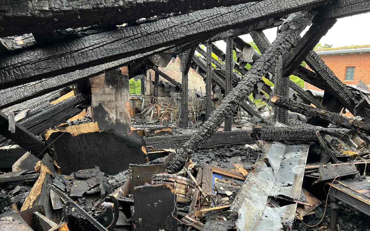 Die Bayreuther Sudpfanne nach dem Brand. Foto: bt-Redaktion