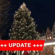 Der Weihnachtsbaum auf dem Bayreuther Marktplatz im Jahr 2021. Archivfoto: bt-Redaktion