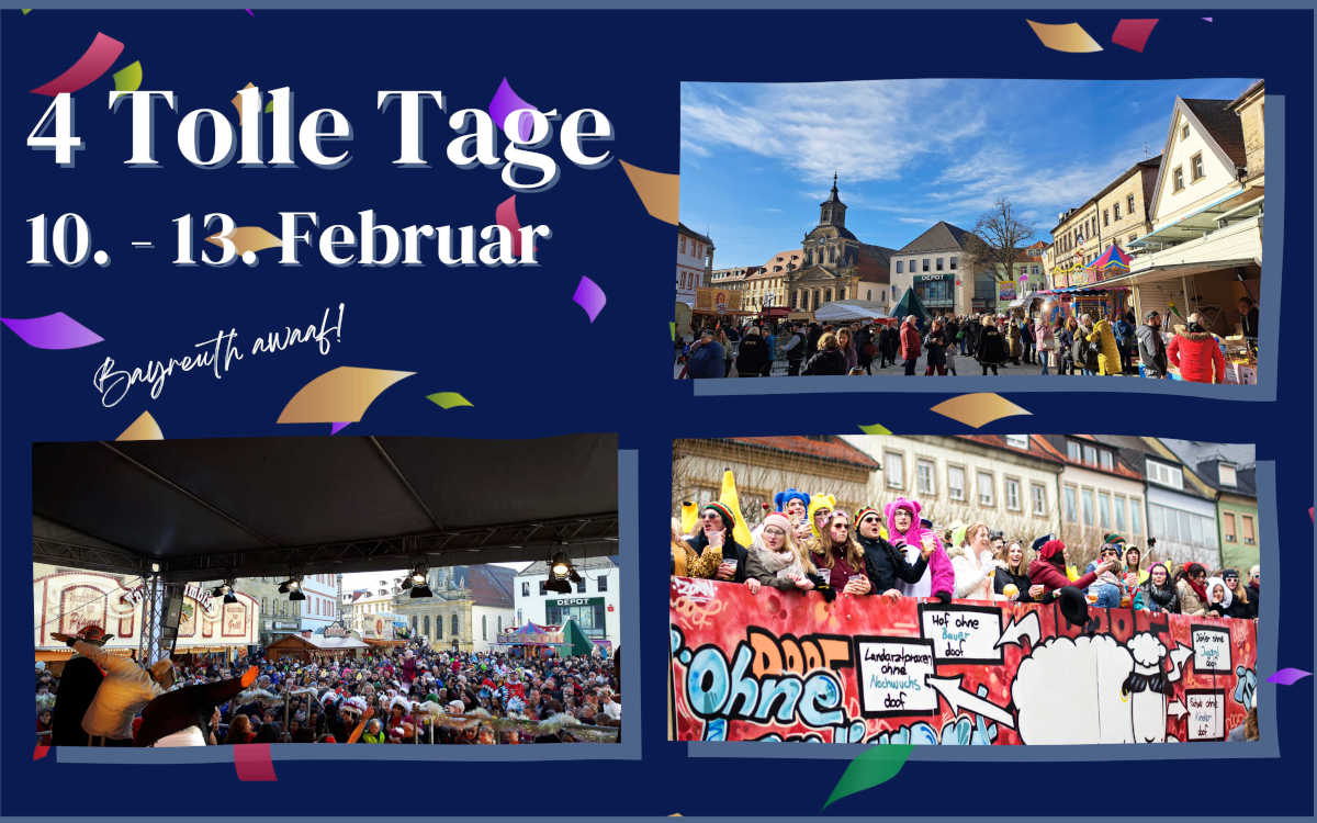 Die „Vier Tolle Tage“ finden vom 10. – 13. Februar 2024 statt. Bild: Bayreuth Marketing & Tourismus GmbH