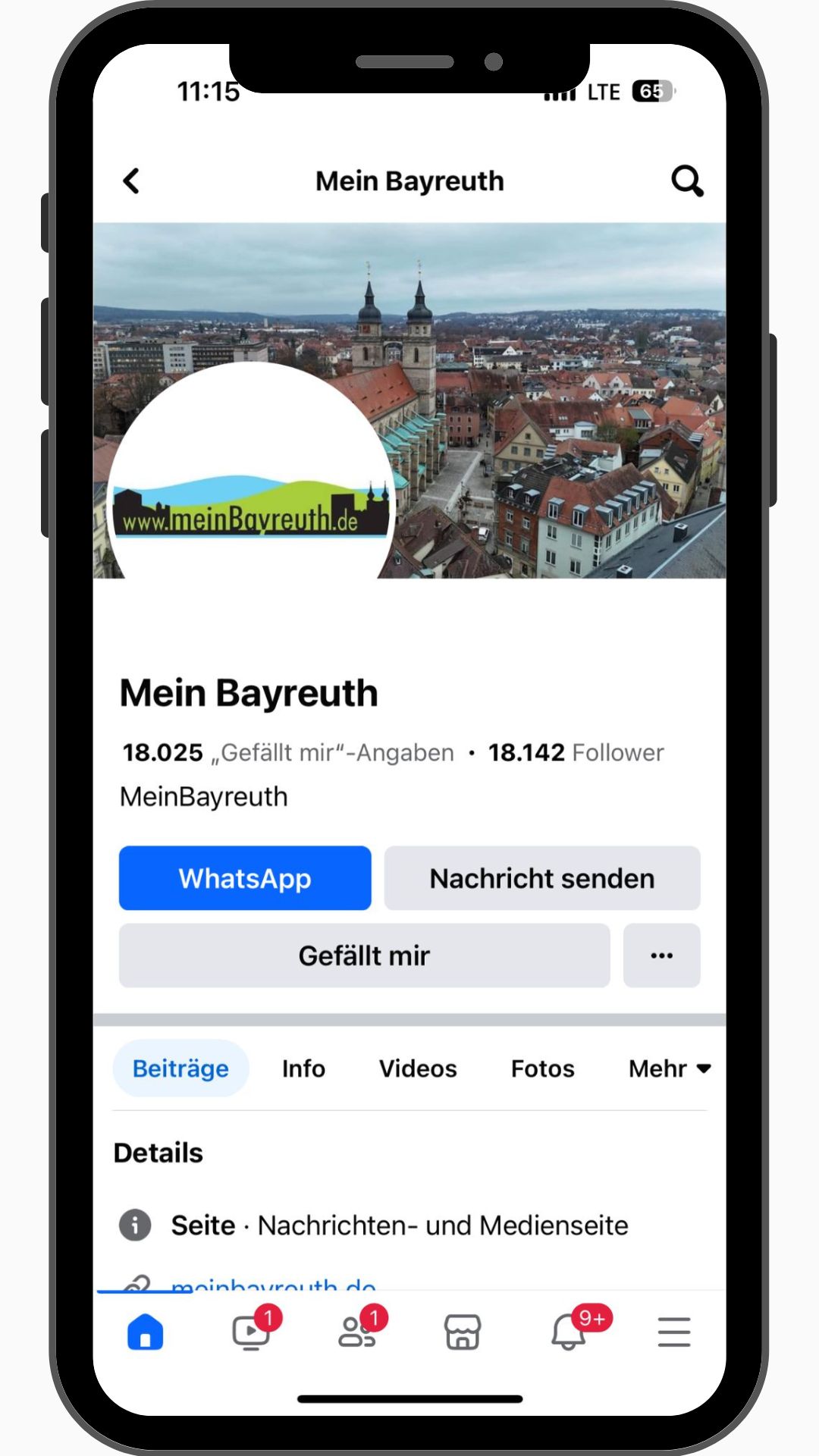 Handy mit Facebook Mein Bayreuth Account