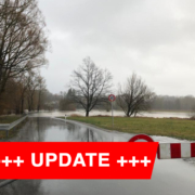 Zwischen Heinersreuth und Unterkonnersreuth ist die Straße wegen Hochwasser gesperrt. Foto: Johannes Pitroff