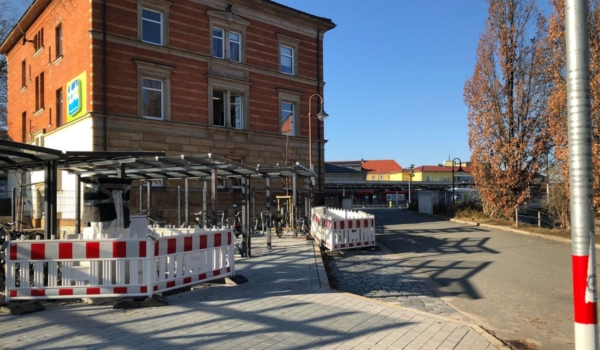 Auch der Fahrradparkplatz an der Tunnelstraße wird schon genutzt. Foto: Hans Koch