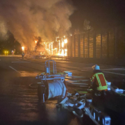 Auf der A9 bei Bayreuth ist ein Lkw ausgebrannt. Foto: Kreisbrandinspektion Bayreuth