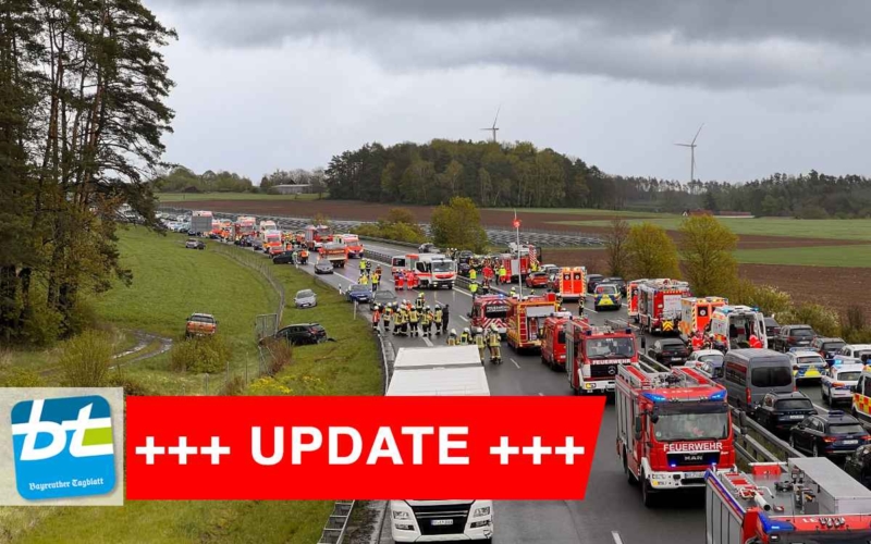 15 Verletzte und ein hoher Sachschaden waren das Ergebnis von gleich zwei Massenunfällen im Landkreis Kulmbach. Foto: NEWS5 / DESK